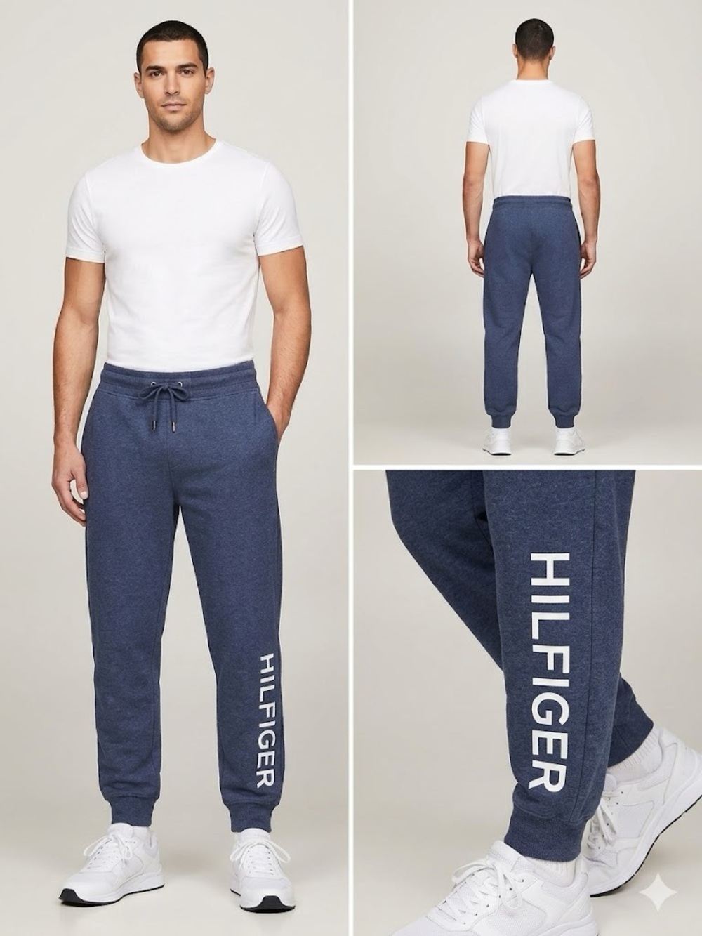 Tommy Hilfiger Navy Blue Fleece-Lined Sweatpants